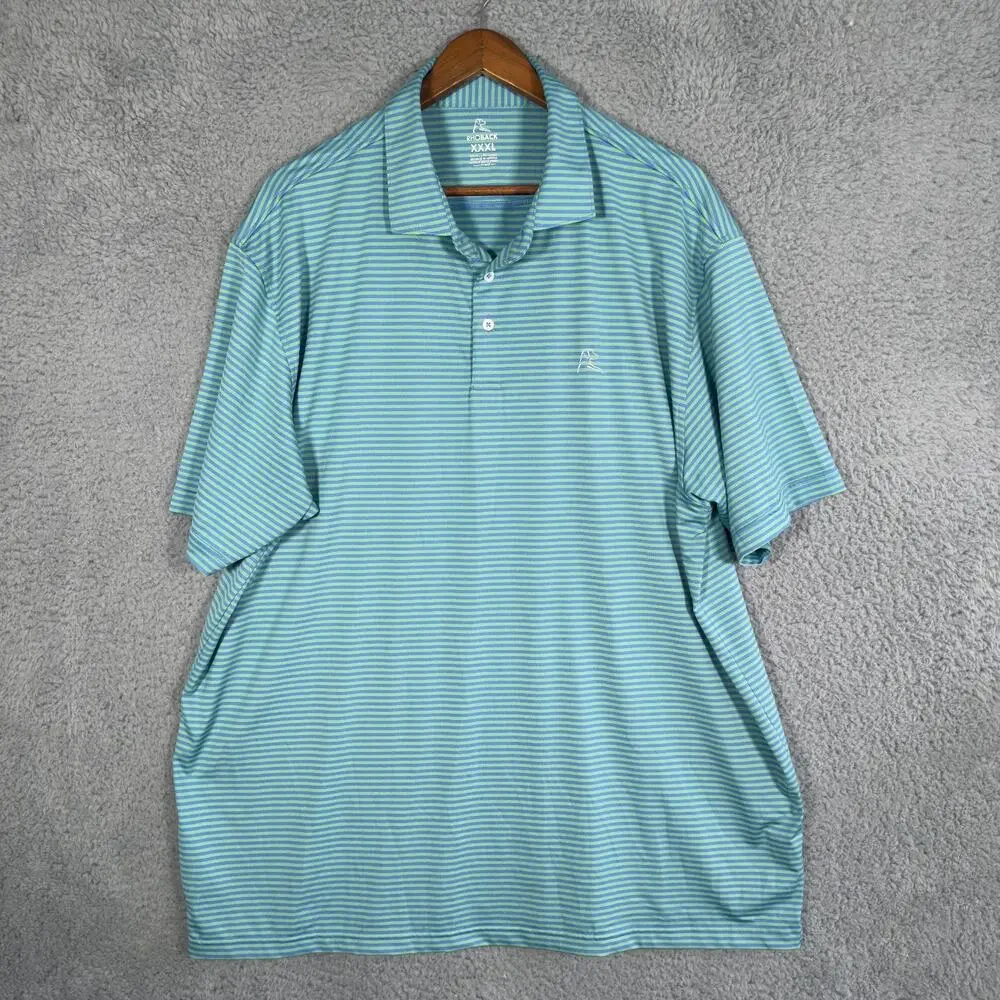 Men's Rhoback Polo Golf Shirt Size 3XL Performance Stretch Logo Short Sleeve